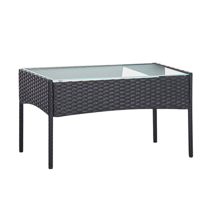Gardeon 4 Seater Outdoor Sofa Set with Storage Cover Wicker Table Chair DarkGrey-Outdoor Sofa Sets-PEROZ Accessories