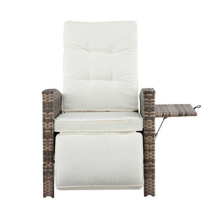 Gardeon Outdoor Recliner Chairs Sun lounge Wicker Lounger Patio Furniture Adjustable Brown-Furniture &gt; Outdoor &gt; Outdoor Chairs-PEROZ Accessories