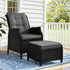 Gardeon Recliner Chair Sun lounge Wicker Lounger Outdoor Furniture Patio Adjustable Black-Sun Lounges-PEROZ Accessories