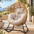 Gardeon Outdoor Egg Rocking Chair Rattan Lounger with Thick Cushion Patio Furniture Natural-Furniture > Outdoor > Outdoor Chairs-PEROZ Accessories