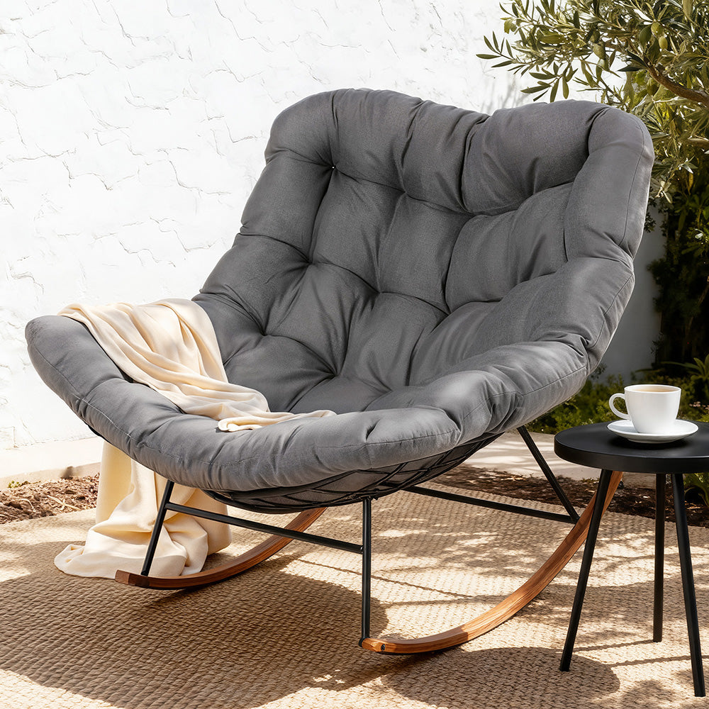 Gardeon Outdoor Rocking Chair Furniture Papasan Recliner Garden Patio Lounge Setting-Furniture &gt; Outdoor &gt; Outdoor Chairs-PEROZ Accessories