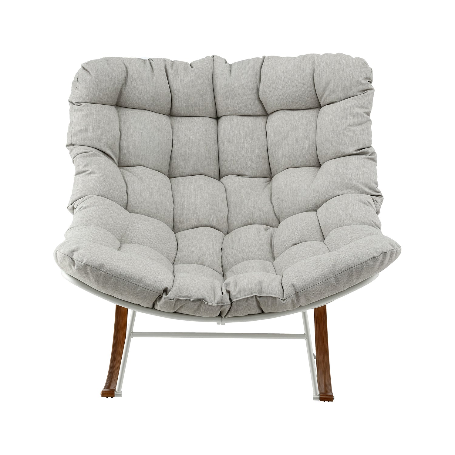 Gardeon Outdoor Rocking Chair Furniture Papasan Recliner Garden Patio Lounge Setting White-Furniture > Outdoor > Outdoor Chairs-PEROZ Accessories