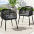 Gardeon 2PC Outdoor Dining Chairs Wicker Chair Patio Furniture Garden Steel Black-Furniture > Outdoor > Outdoor Chairs-PEROZ Accessories