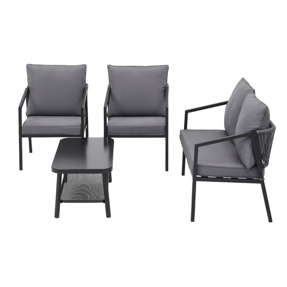 Gardeon 4 Seater Outdoor Sofa Set 4PCS Table Chair Setting Patio Furniture-Furniture &gt; Outdoor &gt; Outdoor Sofas &amp; Lounge Sets-PEROZ Accessories