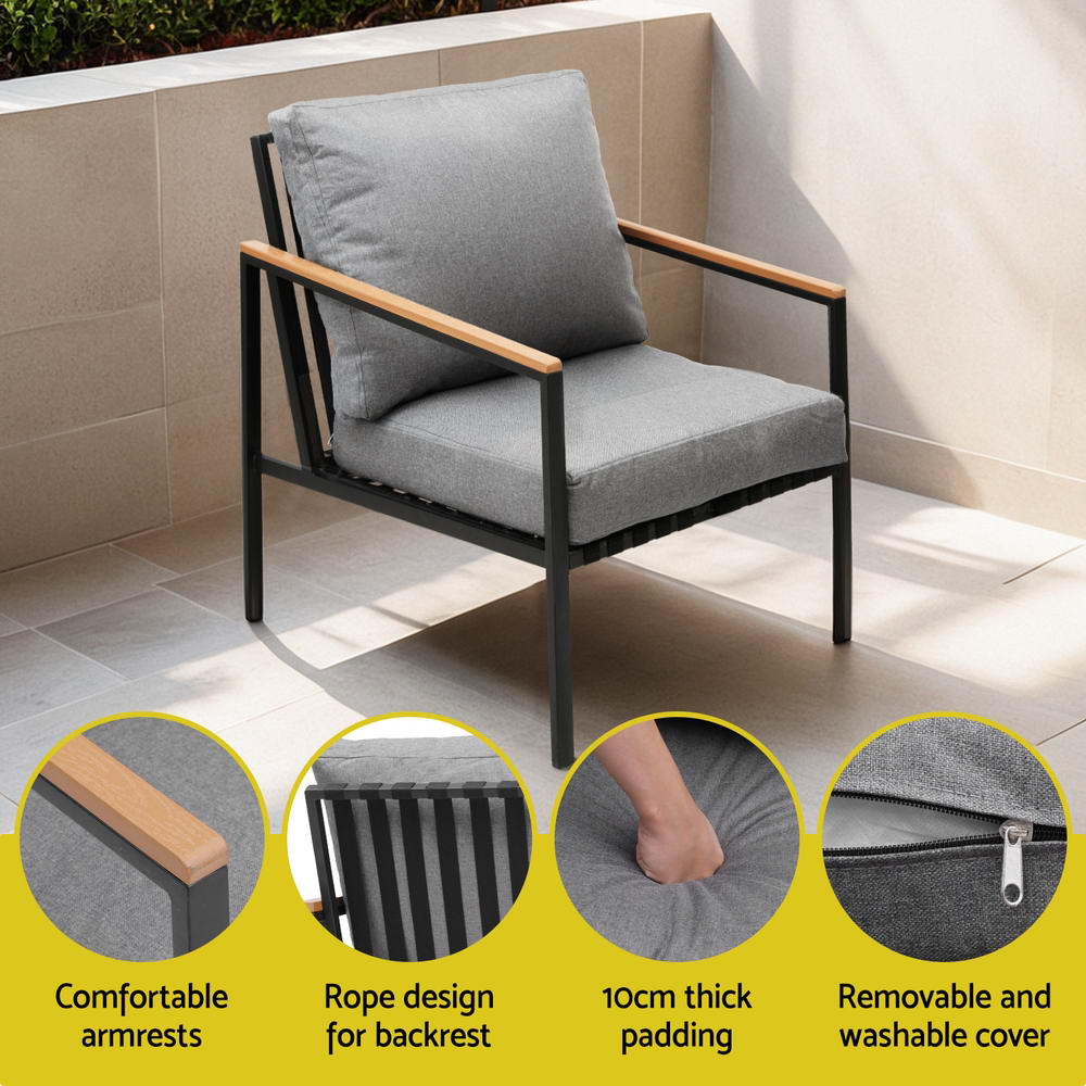 Gardeon 5 Seater Outdoor Sofa Set 4PCS Table Chair Garden Bench Patio Furniture-Furniture &gt; Outdoor &gt; Outdoor Sofas &amp; Lounge Sets-PEROZ Accessories