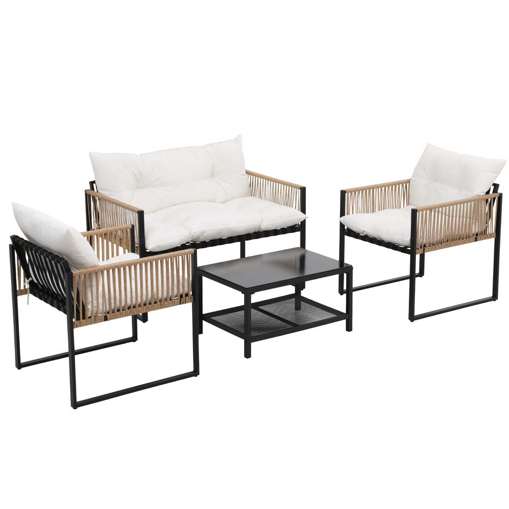 Gardeon 4 Seater Outdoor Sofa Set 4PCS Table Chair Set Garden Patio Furniture-Furniture &gt; Outdoor &gt; Outdoor Sofas &amp; Lounge Sets-PEROZ Accessories