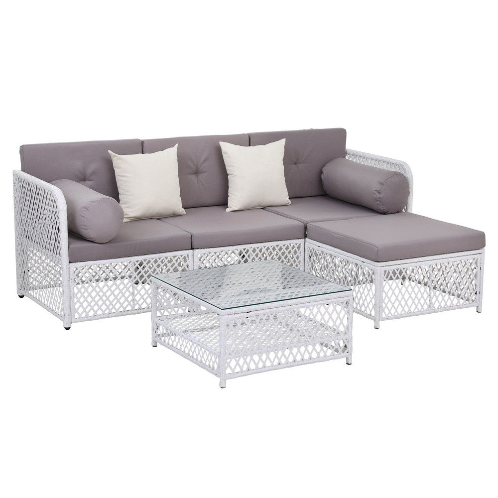 Gardeon 4 Seater Outdoor Sofa Set 5PCS Table Chair Set Garden Patio Furniture-Furniture &gt; Outdoor &gt; Outdoor Sofas &amp; Lounge Sets-PEROZ Accessories