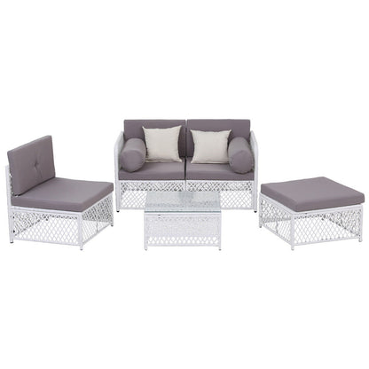 Gardeon 4 Seater Outdoor Sofa Set 5PCS Table Chair Set Garden Patio Furniture-Furniture &gt; Outdoor &gt; Outdoor Sofas &amp; Lounge Sets-PEROZ Accessories