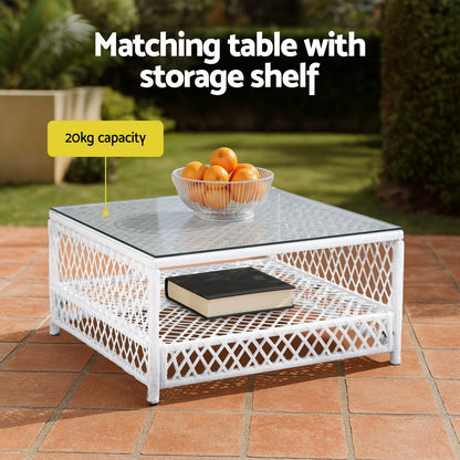 Gardeon 4 Seater Outdoor Sofa Set 5PCS Table Chair Set Garden Patio Furniture-Furniture &gt; Outdoor &gt; Outdoor Sofas &amp; Lounge Sets-PEROZ Accessories