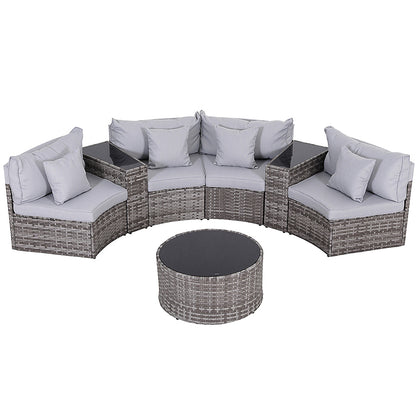 Gardeon 4 Seater Outdoor Sofa Set 7PCS Table Chair Set Garden Rattan Patio Furniture-Furniture &gt; Outdoor &gt; Outdoor Sofas &amp; Lounge Sets-PEROZ Accessories