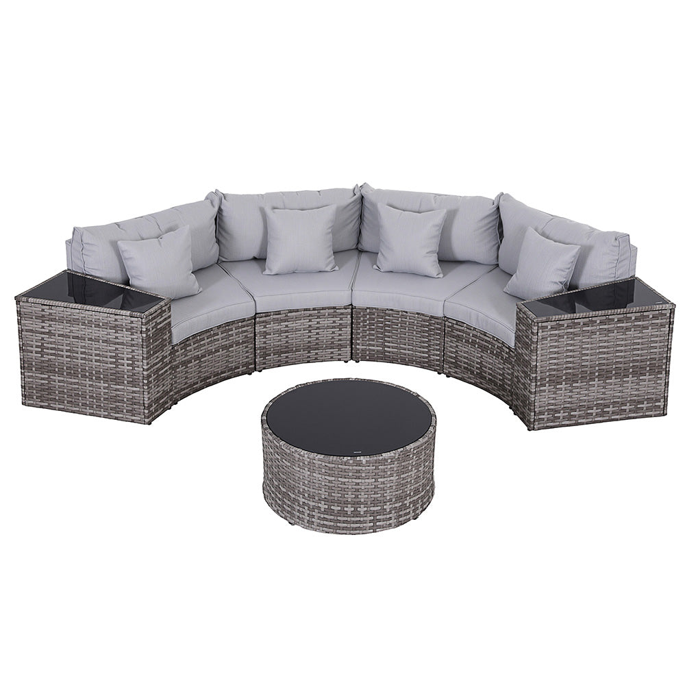 Gardeon 4 Seater Outdoor Sofa Set 7PCS Table Chair Set Garden Rattan Patio Furniture-Furniture &gt; Outdoor &gt; Outdoor Sofas &amp; Lounge Sets-PEROZ Accessories