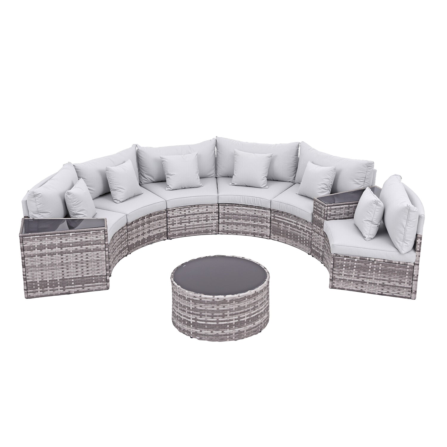 Gardeon 6 Seater Outdoor Sofa Set 9PCS Table Chair Set Garden Rattan Patio Furniture-Furniture > Outdoor > Outdoor Sofas &amp; Lounge Sets-PEROZ Accessories