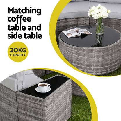 Gardeon 6 Seater Outdoor Sofa Set 9PCS Table Chair Set Garden Rattan Patio Furniture-Furniture > Outdoor > Outdoor Sofas &amp; Lounge Sets-PEROZ Accessories