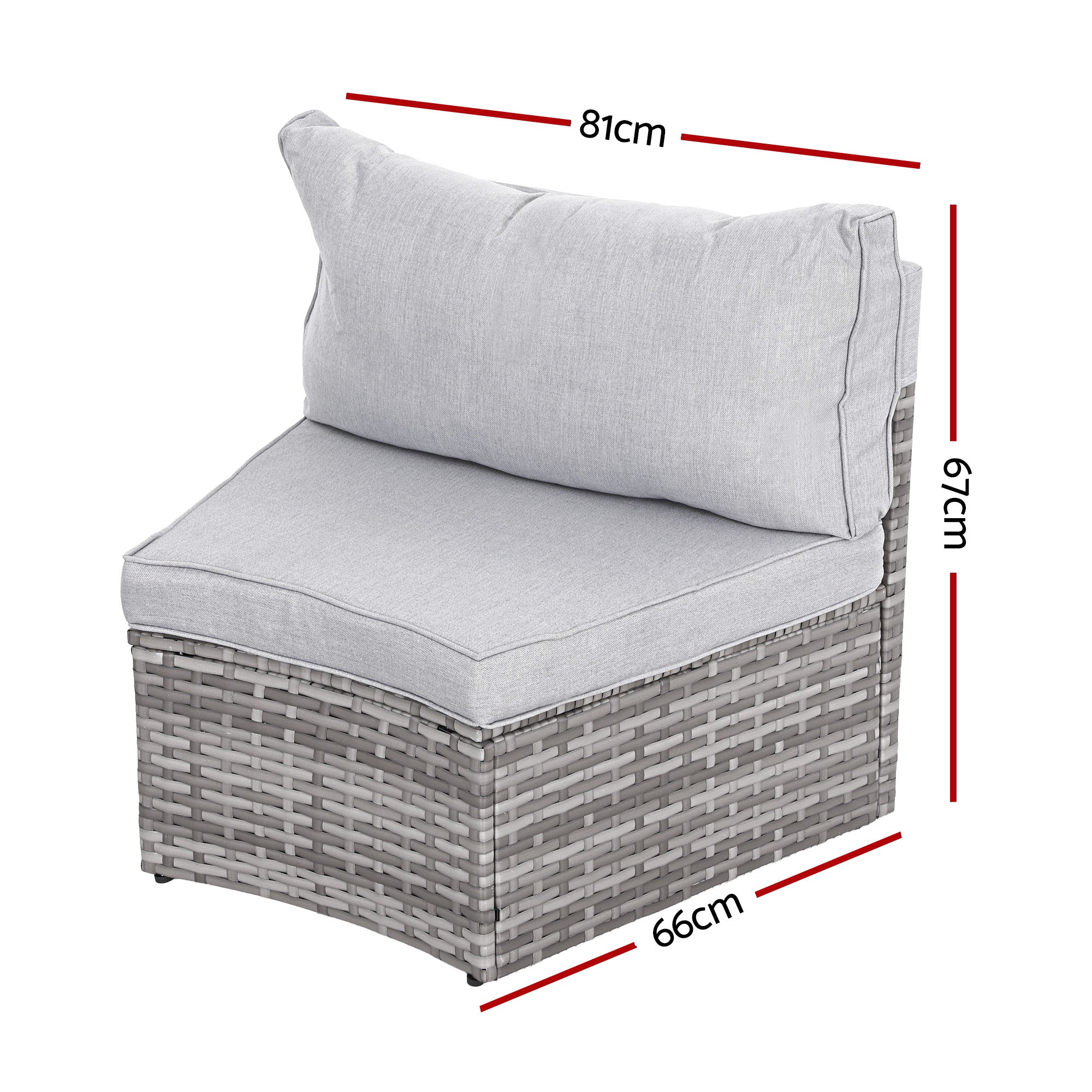 Gardeon 2 PCS Outdoor Sofa Set Rattan Modular Chair Garden Patio Furniture Grey-Furniture > Outdoor > Outdoor Sofas &amp; Lounge Sets-PEROZ Accessories