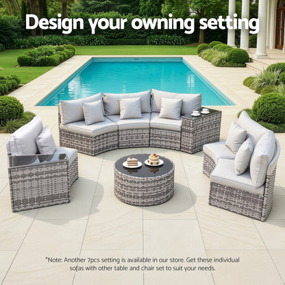 Gardeon 2 PCS Outdoor Sofa Set Rattan Modular Chair Garden Patio Furniture Grey-Furniture > Outdoor > Outdoor Sofas &amp; Lounge Sets-PEROZ Accessories