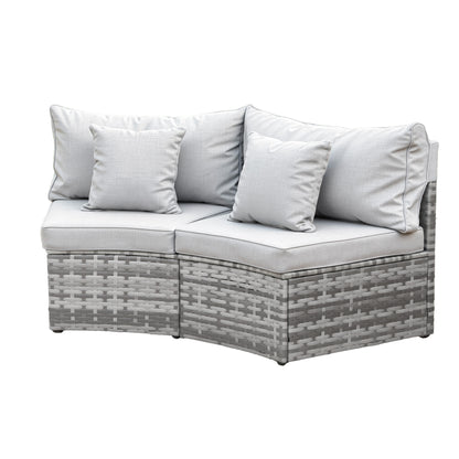 Gardeon 2 PCS Outdoor Sofa Set Rattan Modular Chair Garden Patio Furniture Grey-Furniture > Outdoor > Outdoor Sofas &amp; Lounge Sets-PEROZ Accessories