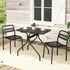 Gardeon 3PC Outdoor Bistro Set Patio Furniture Steel Table and Chairs Black-Furniture > Outdoor > Outdoor Dining Sets-PEROZ Accessories