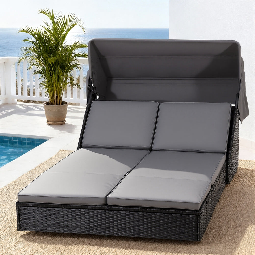 Gardeon Outdoor Day Bed Sun Lounge Setting Wicker Lounger Patio Furniture-Furniture &gt; Sofas &gt; Sofas &amp; Sofa Beds-PEROZ Accessories