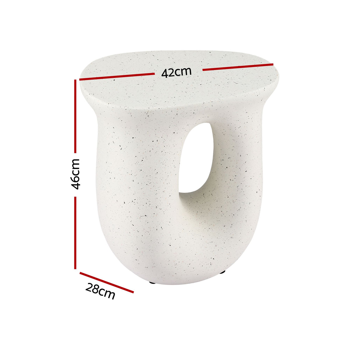 Gardeon Outdoor Side Table MGO Arch Cutout Garden Stool Stone Look White-Furniture > Living Room > Side Tables-PEROZ Accessories