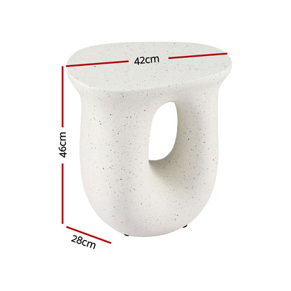 Gardeon Outdoor Side Table MGO Arch Cutout Garden Stool Stone Look White-Furniture > Living Room > Side Tables-PEROZ Accessories