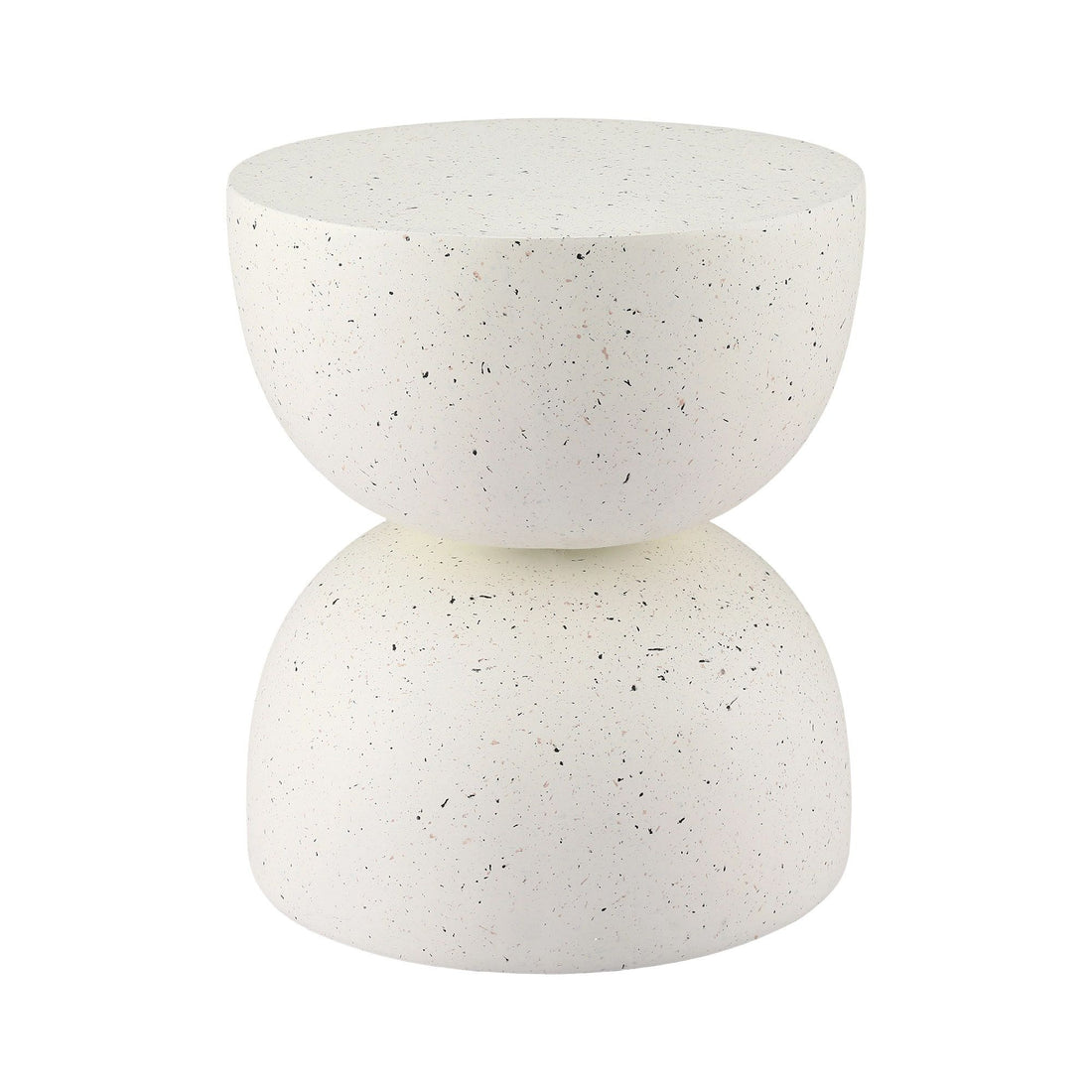 Gardeon Outdoor Side Table MGO Hourglass Garden Stool Terrazzo Look White-Furniture > Living Room > Side Tables-PEROZ Accessories