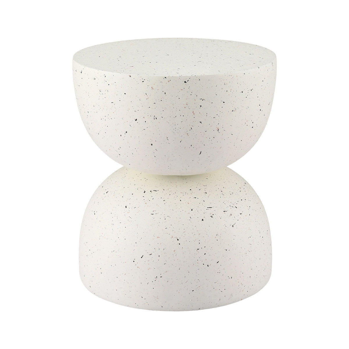 Gardeon Outdoor Side Table MGO Hourglass Garden Stool Terrazzo Look White-Furniture > Living Room > Side Tables-PEROZ Accessories