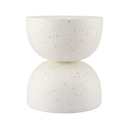Gardeon Outdoor Side Table MGO Hourglass Garden Stool Terrazzo Look White-Furniture > Living Room > Side Tables-PEROZ Accessories