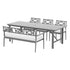 Gardeon Outdoor Dining Set 5 Piece Wooden Table Chairs Setting Grey-Outdoor Dining Sets-PEROZ Accessories
