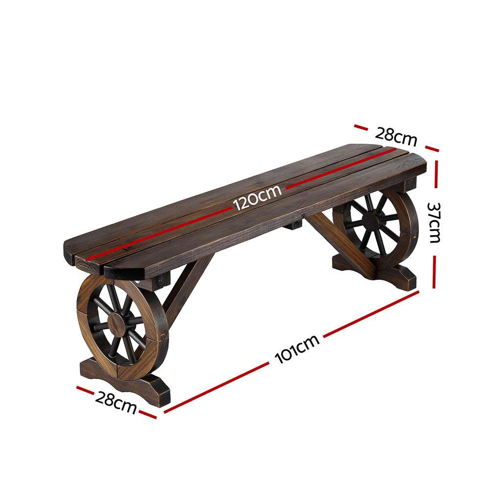 Gardeon Outdoor Garden Bench Seat Wooden Patio Furniture Wagon Dining Chair-Furniture &gt; Outdoor &gt; Outdoor Benches-PEROZ Accessories