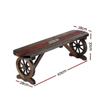 Gardeon Outdoor Garden Bench Seat Wooden Patio Furniture Wagon Dining Chair-Furniture &gt; Outdoor &gt; Outdoor Benches-PEROZ Accessories