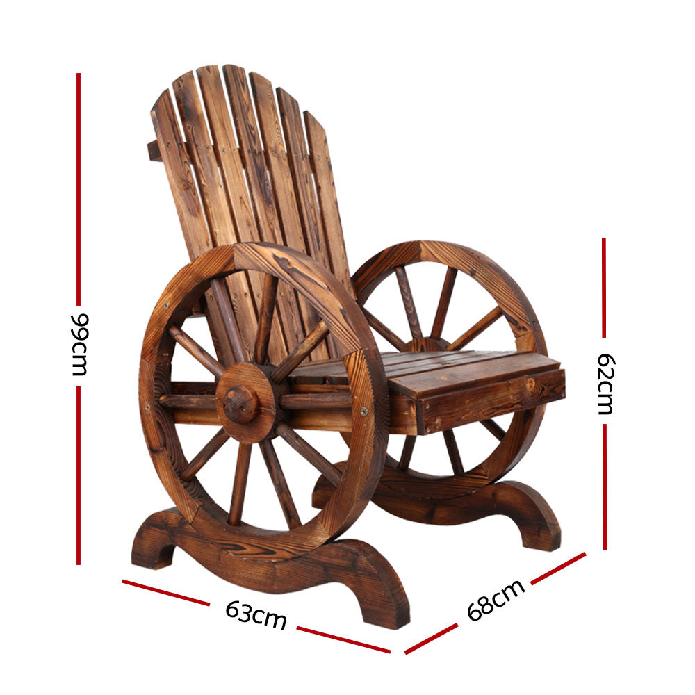 Gardeon Wooden Wagon Chair Outdoor-Outdoor Decorations-PEROZ Accessories