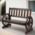 Gardeon Outdoor Garden Bench Wooden 2 Seater Wagon Chair Patio Furniture Brown-Outdoor Benches-PEROZ Accessories