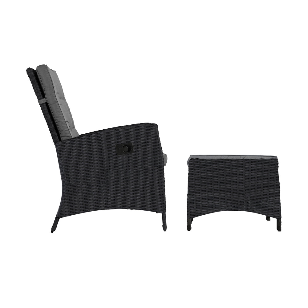 Livsip Outdoor Recliner Chairs Sun Lounge Wicker Sofa Patio Furniture Garden-Sun Lounges-PEROZ Accessories