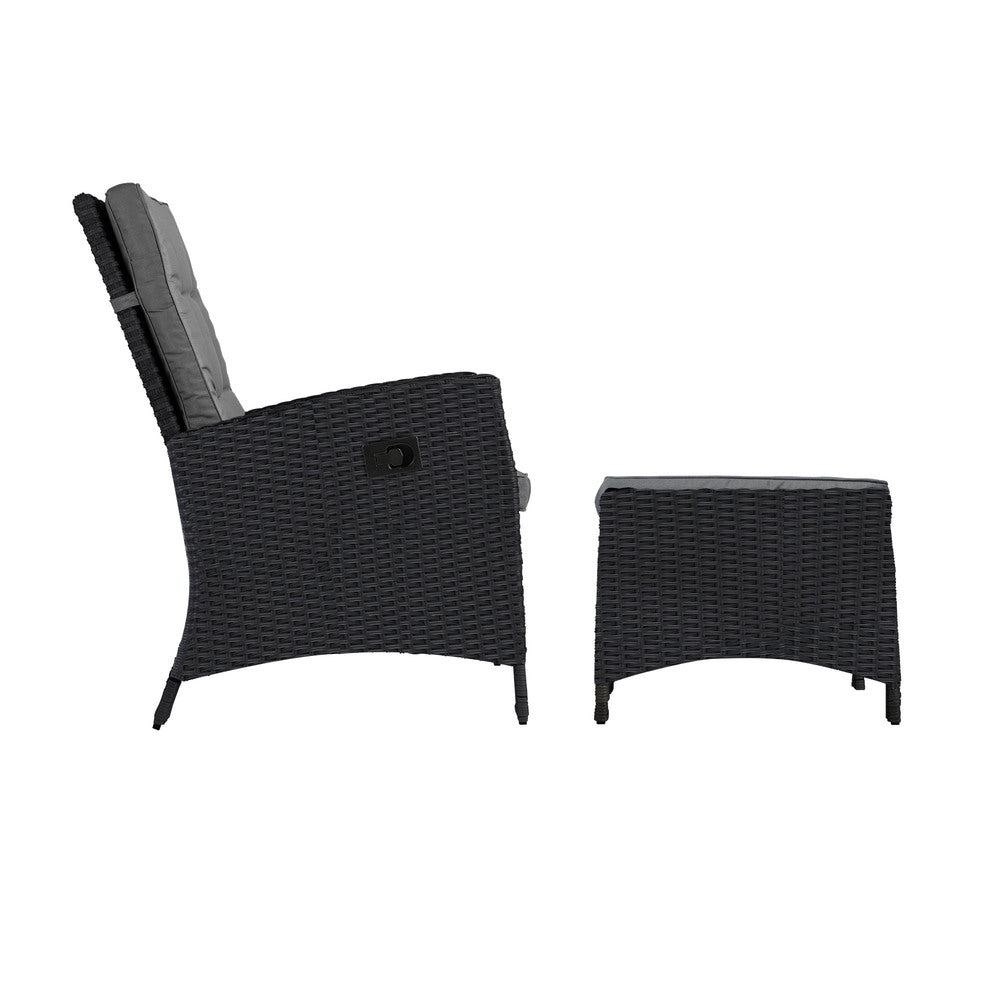 Livsip Recliner Chairs Sun Lounge Outdoor Patio Furniture Wicker Lounger 2X-Sun Lounges-PEROZ Accessories