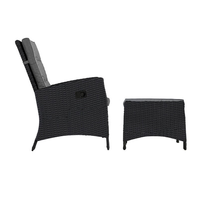Livsip Recliner Chairs Sun Lounge Outdoor Patio Furniture Wicker Lounger 2X-Sun Lounges-PEROZ Accessories