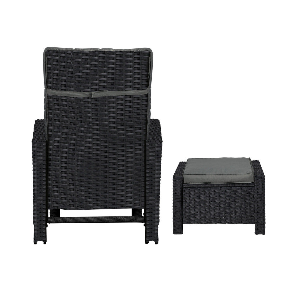 Livsip Recliner Chairs Sun Lounge Outdoor Patio Furniture Wicker Lounger 2X-Sun Lounges-PEROZ Accessories