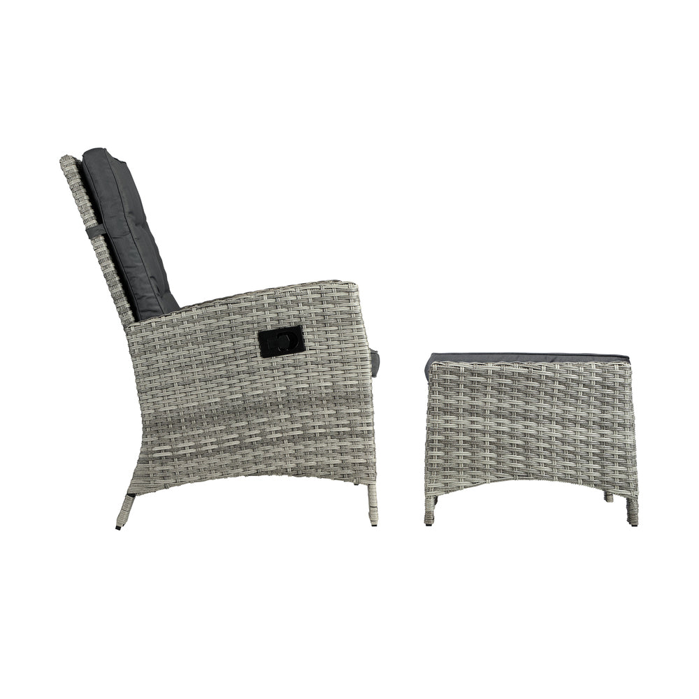 Livsip Recliner Chairs Sun lounge Outdoor Furniture Wicker Patio Garden Sofa-Sun Lounges-PEROZ Accessories