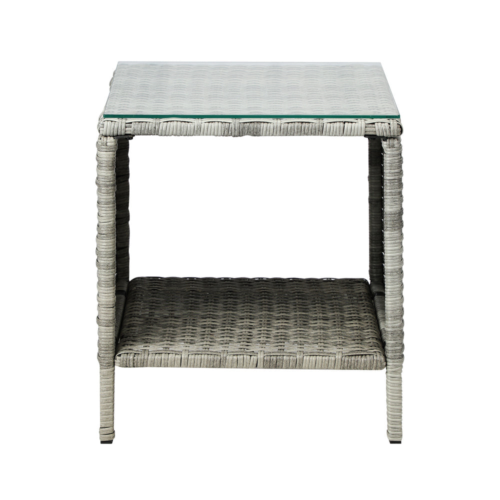 Livsip Rattan Side Table Outdoor Furniture Coffee Patio Desk Indoor Garden Decor-Outdoor Recliner-PEROZ Accessories