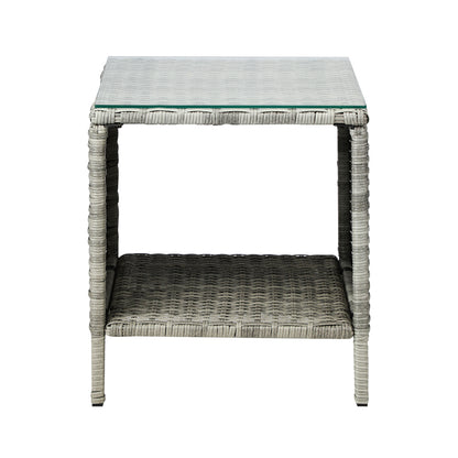 Livsip Rattan Side Table Outdoor Furniture Coffee Patio Desk Indoor Garden Decor-Outdoor Recliner-PEROZ Accessories