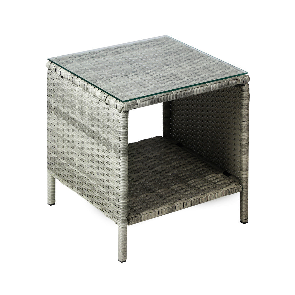 Livsip Rattan Side Table Outdoor Furniture Coffee Patio Desk Indoor Garden Decor-Outdoor Recliner-PEROZ Accessories