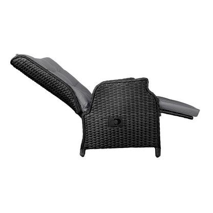 Livsip Outoodr Recliner Chair &amp; Table Sun Lounge Outdoor Furniture Patio Setting-Outdoor Recliners-PEROZ Accessories