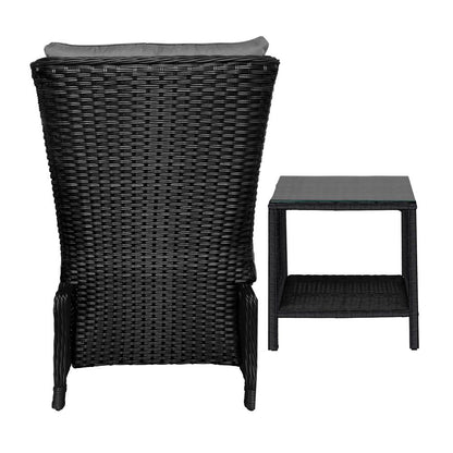Livsip Outoodr Recliner Chair &amp; Table Sun Lounge Outdoor Furniture Patio Setting-Outdoor Recliners-PEROZ Accessories