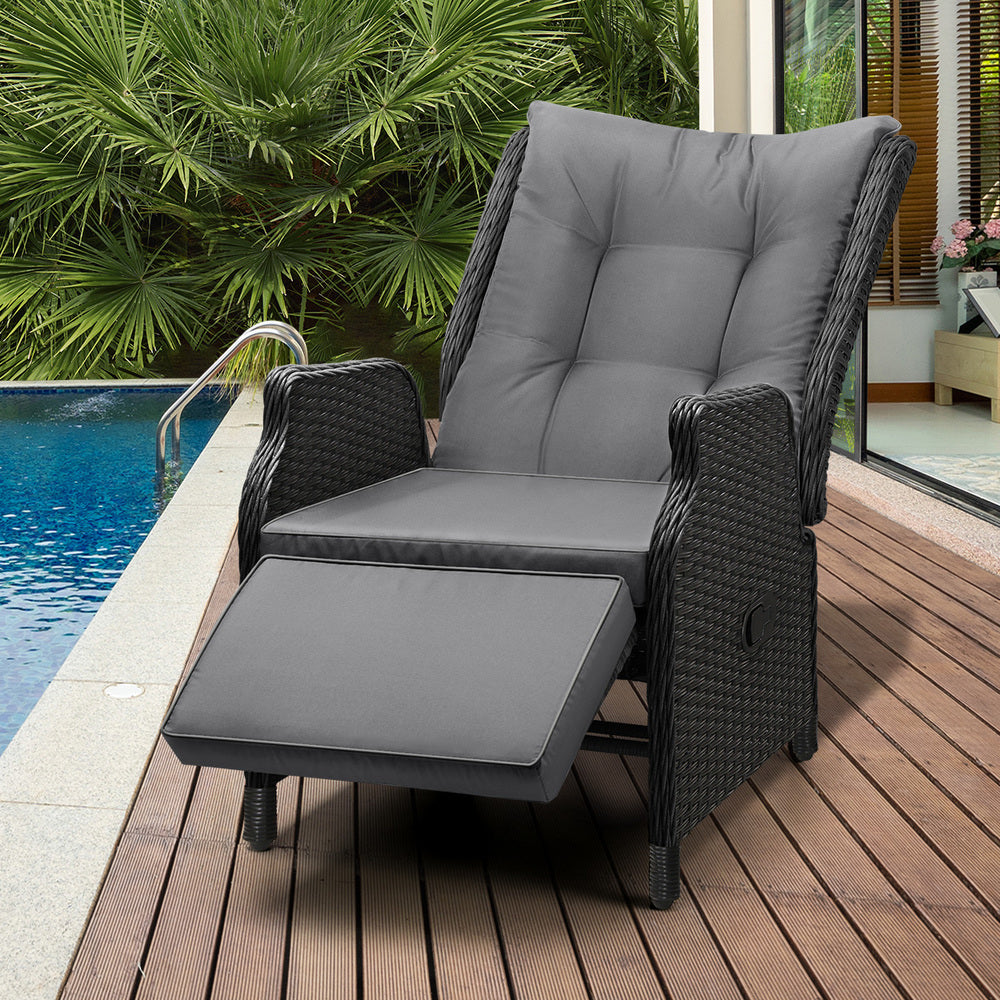 Livsip Outdoor Sun Lounge Garden Chairs Beach Chair Recliner Patio Furniture-Sun Lounges-PEROZ Accessories