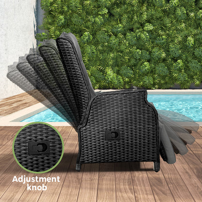 Livsip Outdoor Sun Lounge Garden Chairs Beach Chair Recliner Patio Furniture-Sun Lounges-PEROZ Accessories