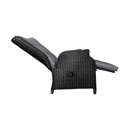 Livsip Sun Lounge Recliner Chairs Outdoor Furniture Patio Wicker Sofa 2 Piece-Sun Lounges-PEROZ Accessories