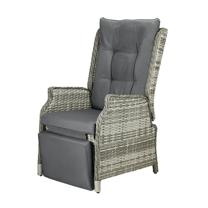 Livsip Recliner Chairs Outdoor Sun Lounge Wicker Garden Sofa Patio Furniture-Sun Lounges-PEROZ Accessories
