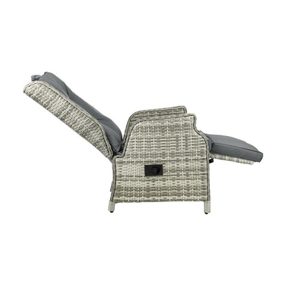 Livsip Recliner Chairs Sun lounge Outdoor Furniture Patio Wicker Sofa Set of 2-Outdoor Recliners-PEROZ Accessories