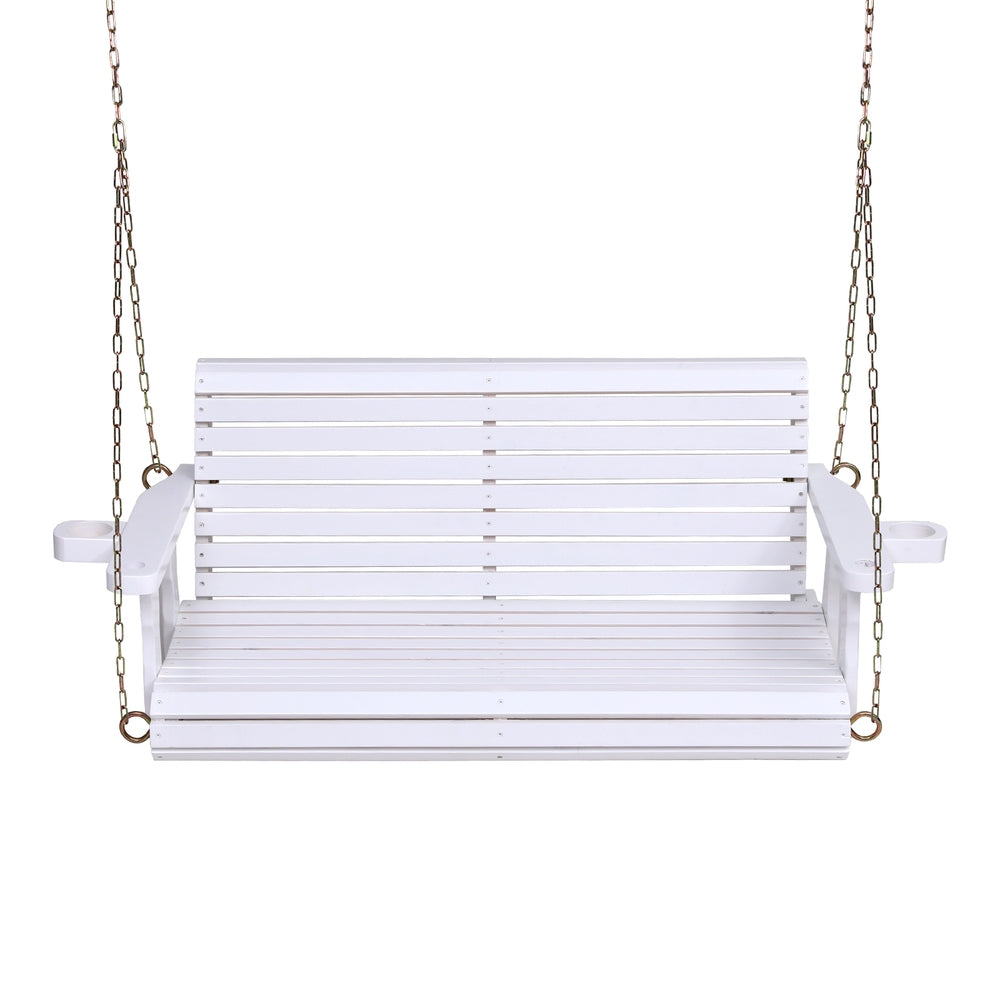 Gardeon Porch Outdoor Swing Chair With Cup Holder Wooden Furniture 2 Seater-Furniture &gt; Outdoor &gt; Outdoor Chairs-PEROZ Accessories
