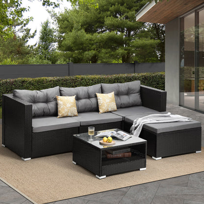 Livsip Outdoor Sofa Set 4 Seater Corner Modular Lounge Set-Outdoor Sofa Sets-PEROZ Accessories