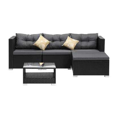 Livsip Outdoor Sofa Set 4 Seater Corner Modular Lounge Set-Outdoor Sofa Sets-PEROZ Accessories